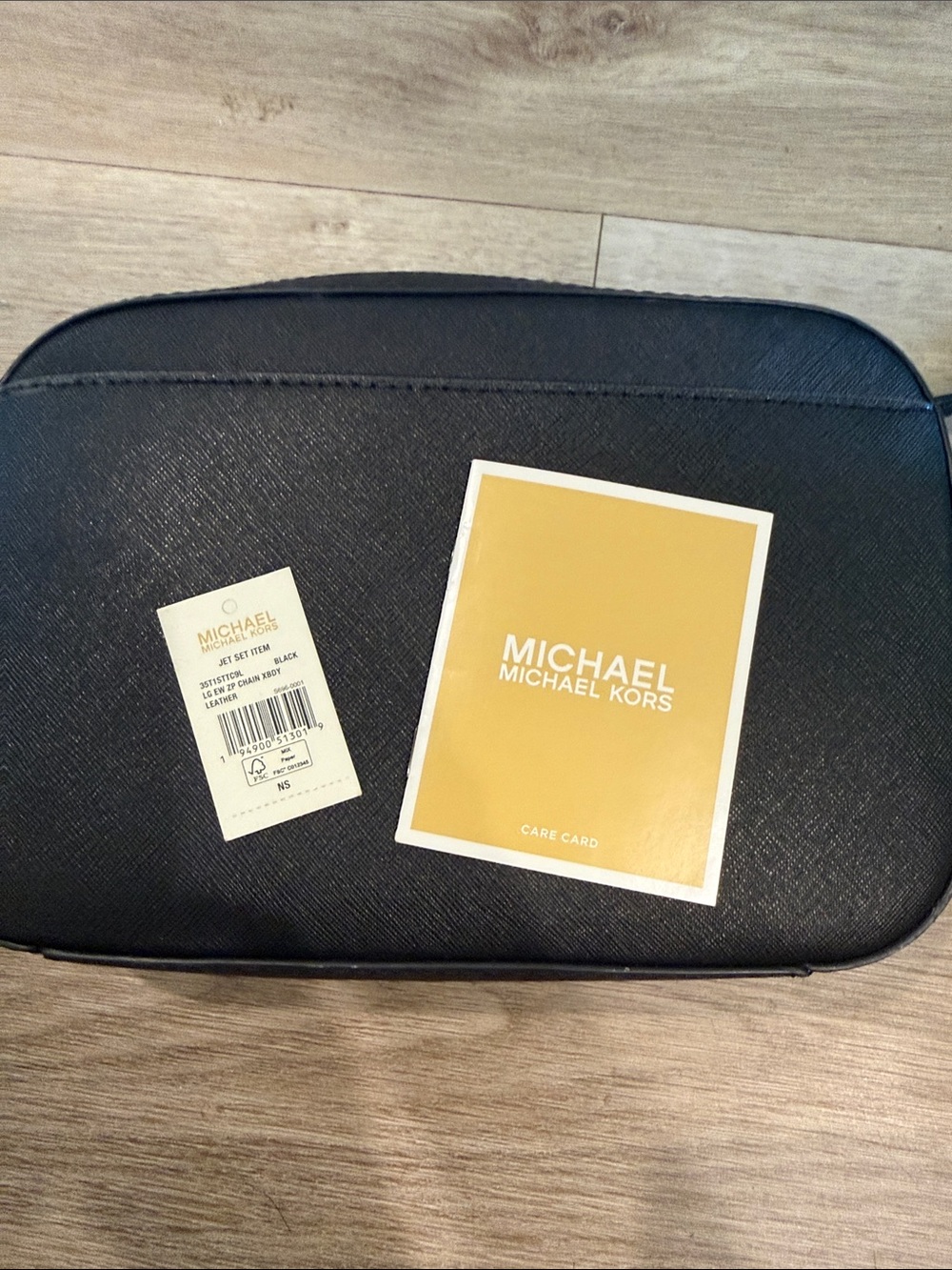 Michael Kors Black Leather Crossbody with Silver Chain Detail - Picture 7 of 8